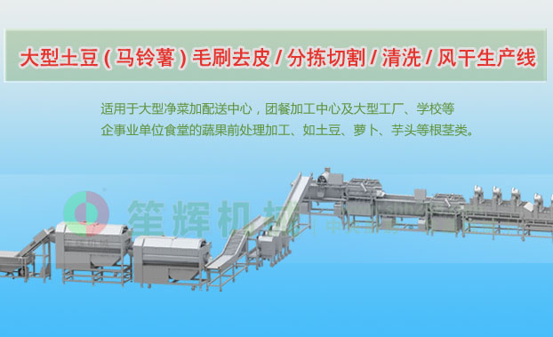 城北连续式土豆去皮清洗切割风干生产线